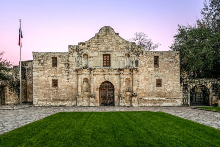 The front of The Alamo