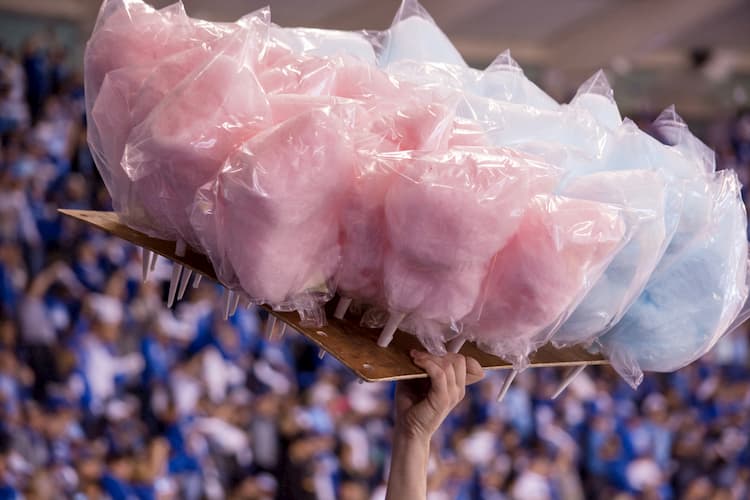 Cotton candy on sale in stands at Royals game