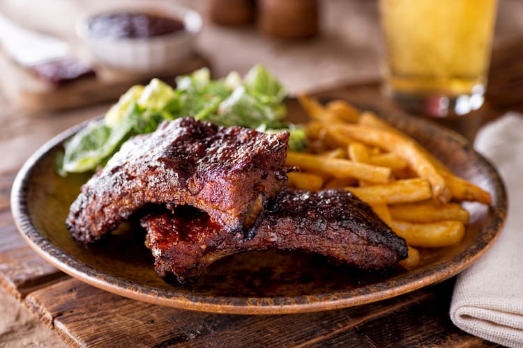 barbecue ribs in a memphis restaurant