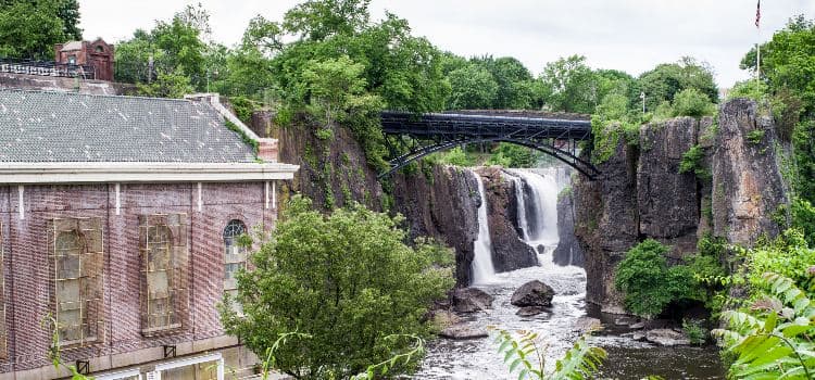Waterfall scenery in Patterson, New Jersey
